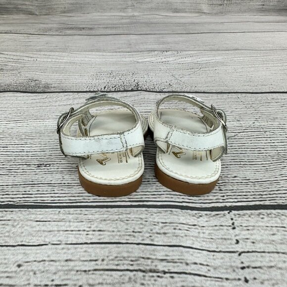 Taps Floral Sandals Infant Size 11 Baby Hook & Loop Play Dress Shoes - White - Picture 2 of 8